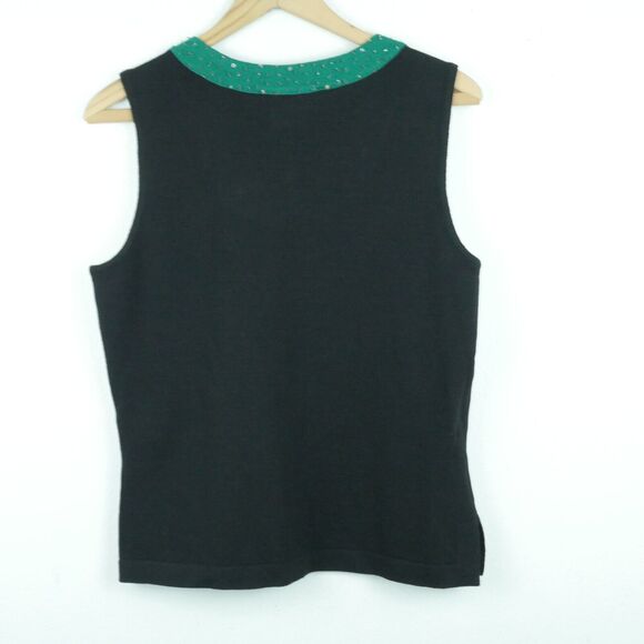 Toula Size 8 Shell Top Knit Beaded Embellished Wool Blend Elegant Classic Career - Picture 5 of 5